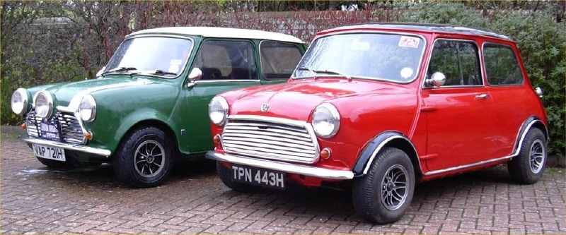 Red 1969 Austin Cooper Shell painted in original red black factory colours